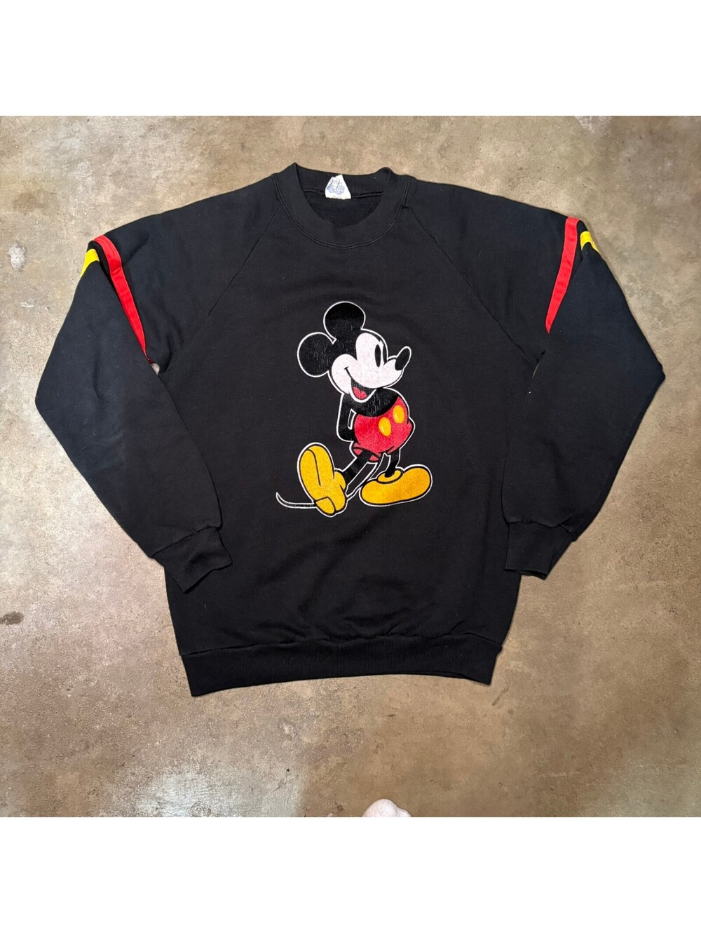 Vtg Disney Men Sz Medium Black Mickey Mouse Sweatshirt